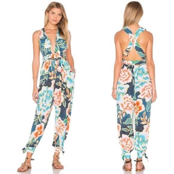 Mara Hoffman Wrap Back Jumpsuit in Arcadia Indigo - Picture 1 of 9